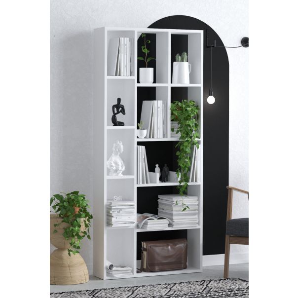 HANAH HOME Polica za knjige Uranus, bela - 393MRD1264