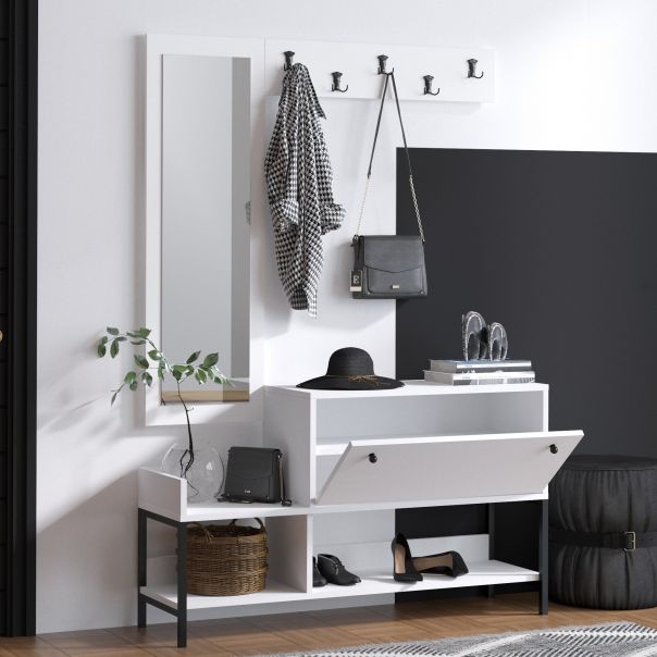 HANAH HOME Cipelarnik Lopp, bela - 393MRD1276