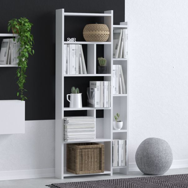 HANAH HOME Polica za knjige Nina, bela - 393MRD1292