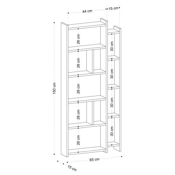 HANAH HOME Polica za knjige Nina, bela - 393MRD1292