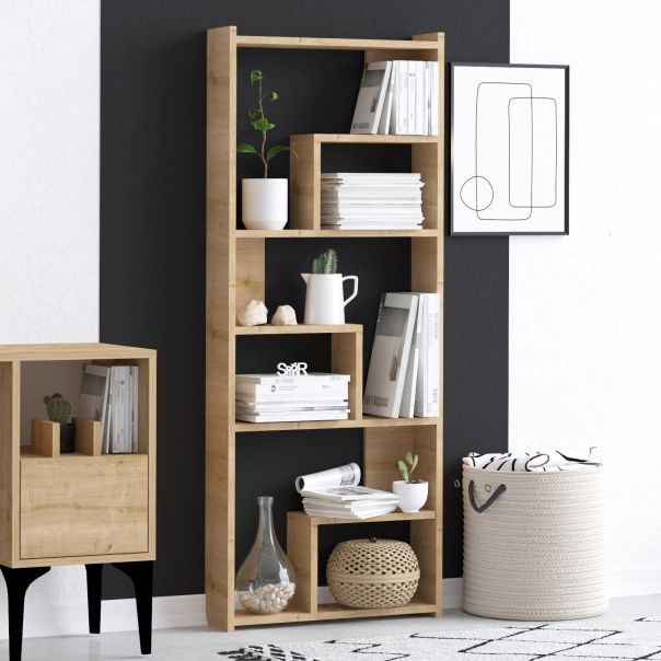 HANAH HOME Polica za knjige Megg, svetlobraon - 393MRD1293