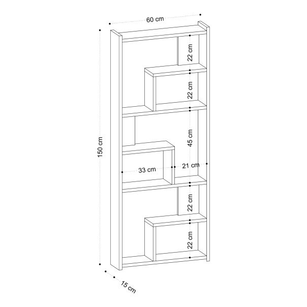 HANAH HOME Polica za knjige Prins, bela - 393MRD1294