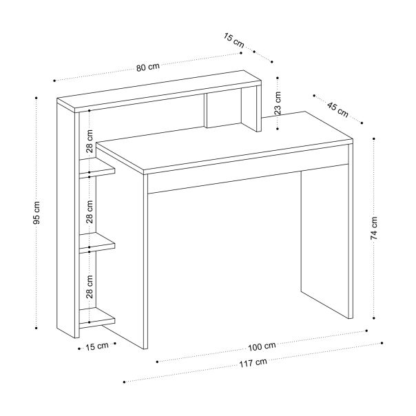 HANAH HOME Radni sto Trella, bela - EP2801743
