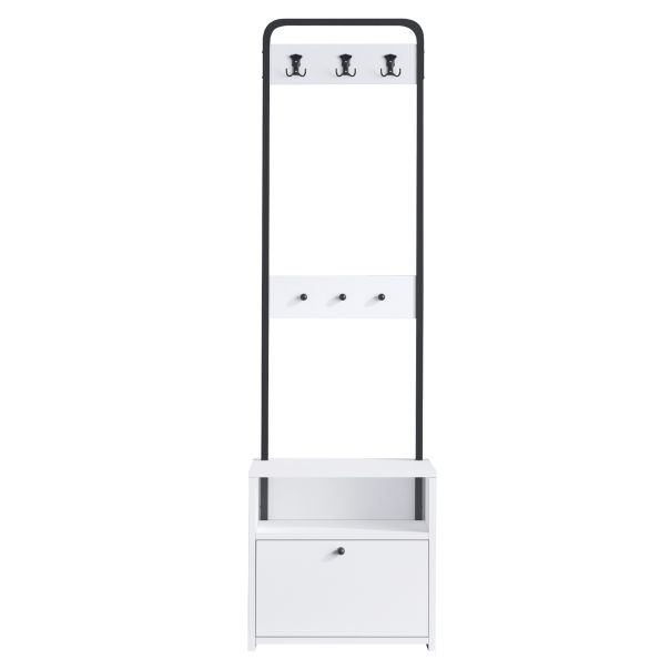 HANAH HOME Cipelarnik sa čivilukom Tina, bela/crna - EP2799427