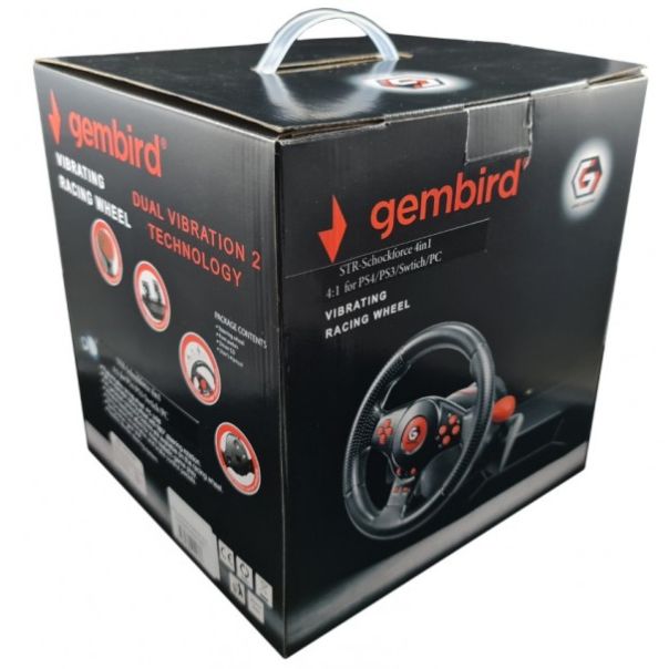 GEMBIRD STR-SHOCKFORCE-4in1 volan za PS4, PS3, Switch, PC - 39664