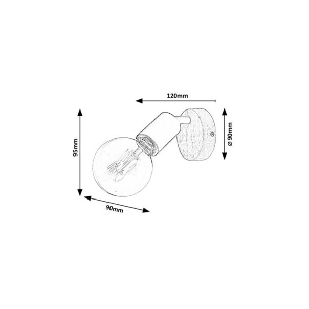 Rabalux Spot rasveta Pablo E27 1x MAX 40W mat crno (3976) - 3976-1