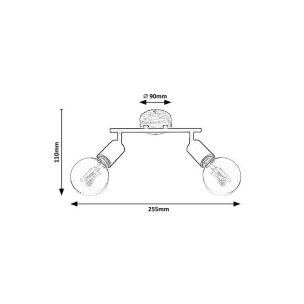 Rabalux Spot rasveta Pablo E27 2x MAX 40W mat crno (3977) - 3977