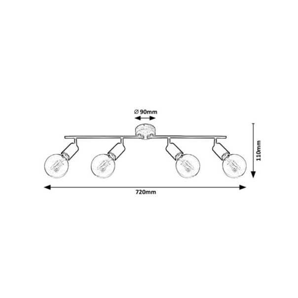 Rabalux Spot rasveta Pablo E27 4x MAX 40W mat crno (3979) - 3979-1-1