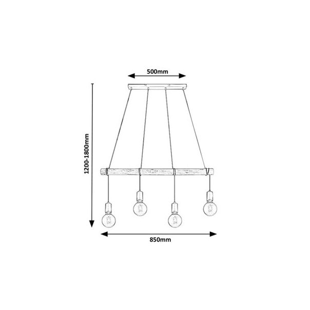 Rabalux Visilica Pablo E27 4x MAX 40W mat crno (3980) - 3980-1
