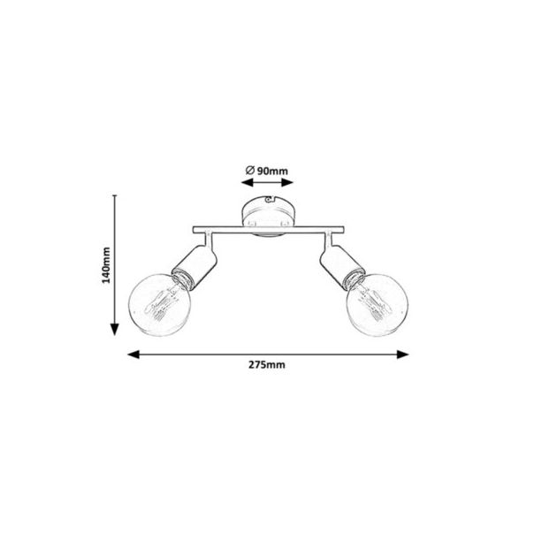 Rabalux Spot rasveta Lamar E27 2x MAX 40W mat crno (3987) - 3987