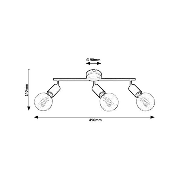 Rabalux Spot rasveta Lamar E27 3x MAX 40W mat crno (3988) - 3988