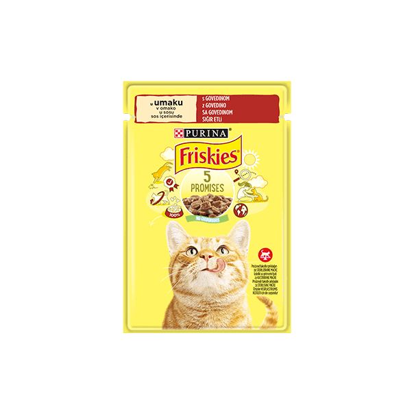 FRISKIES Vlažna hrana za mačke u sosu sa govedinom 85g - 7613036964166