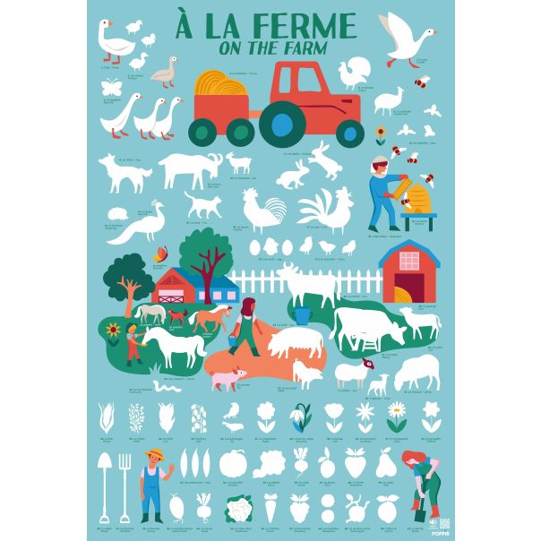 POPPIK Edukativni poster s nalepnicama Otkrića: Farma - DIS027