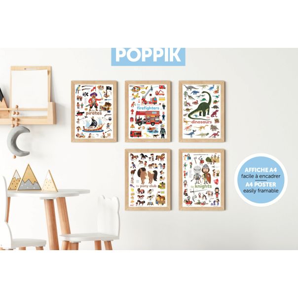 POPPIK Edukativni poster s nalepnicama Mini otkrića: Vitezovi - MIN011