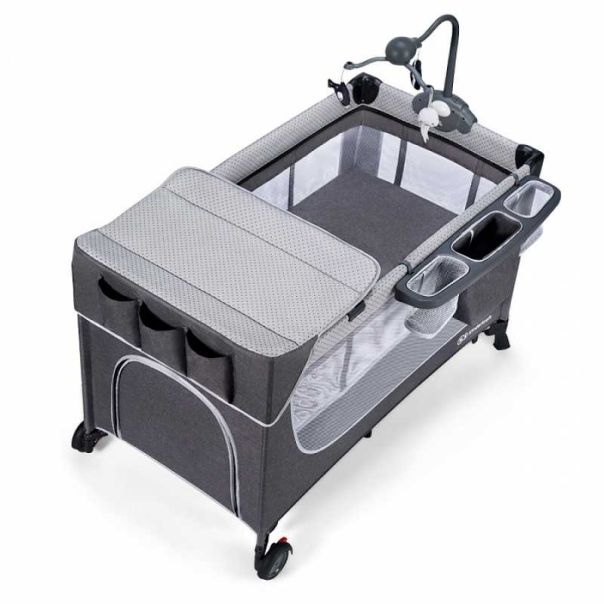 KINDERKRAFT Prenosivi krevetac sa dodacima Leody, siva - KCLEOD00GRY00AC