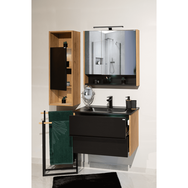 CERAMICA LUX Una donji deo 75 plazma konzolna, matt black lavabo CL-D75MB - 300260