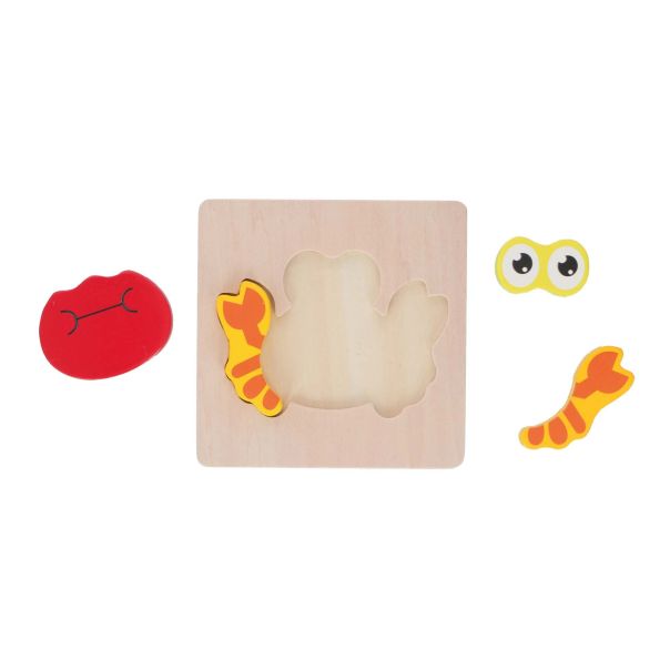 MARIONETTE WOODEN TOYS Drvena puzzle slagalica sa životinjama 14 × 14 cm - EP3150996