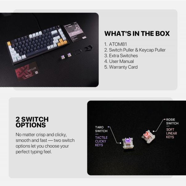 FANTECH Tastatura Mehanicka Gaming MK875 RGB Atom 81 SkyBlue (taro switch) - EP3169517