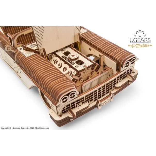 3D drvena eko mehanička puzzle - KABRIOLET SNOVA - 176-1