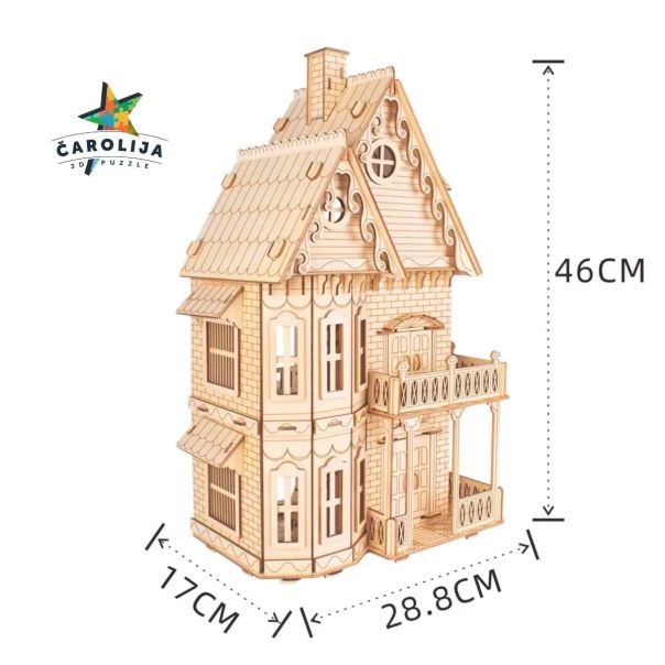 3D DRVENA PUZZLA - GOTSKA VILA - 254-1-1-1-1