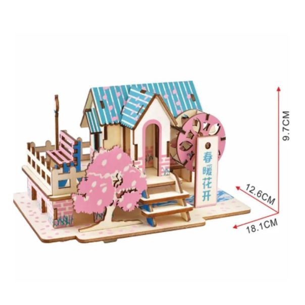 3d eko drvena puzzle - PROLEĆNA VILA - 100-1-1-1