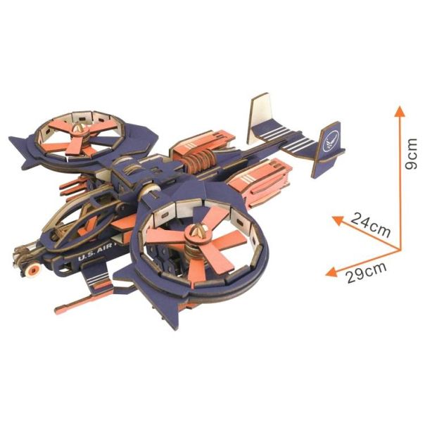 3d drvena slagalica - Gunship letilica - 31