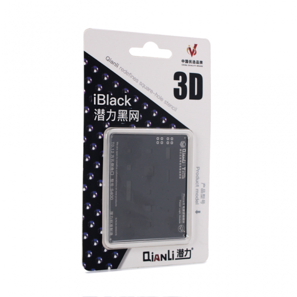 3D iBlack sablon za BGA kuglanje base banda QianliToolPlus crni za iPhone 8/X - 91608-1