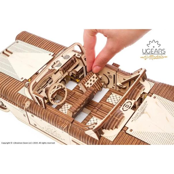 3D drvena eko mehanička puzzle - KABRIOLET SNOVA - 176-1