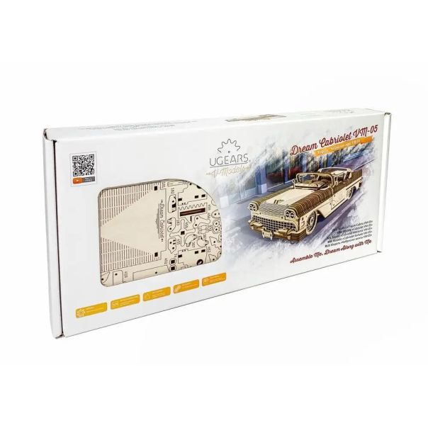 3D drvena eko mehanička puzzle - KABRIOLET SNOVA - 176-1