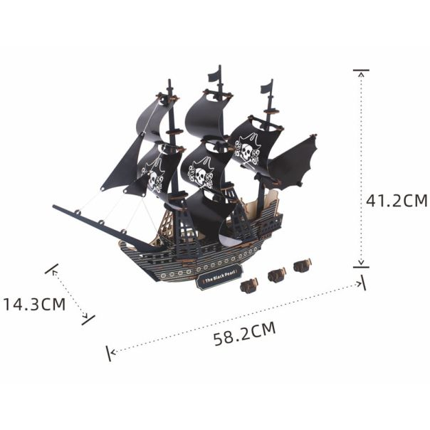 3d drvena slagalica - CRNI BISER - 111-1-1