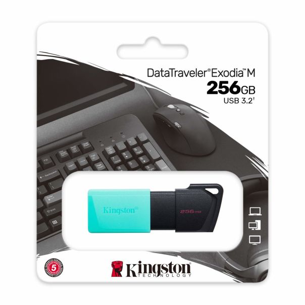 KINGSTON USB flash memorija 256GB DataTraveler Exodia M, crna/tirkizna - 073828