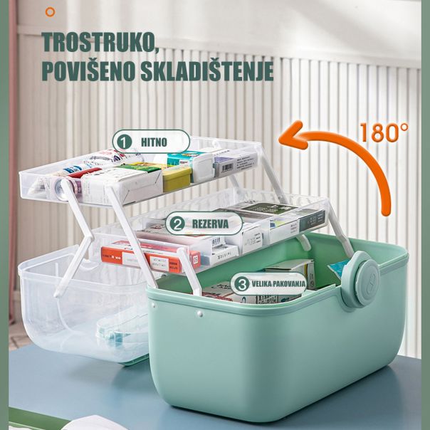 Prenosiva kutija za odlaganje Homemate 28/20/16 Zelena, XL - 0680-GRN