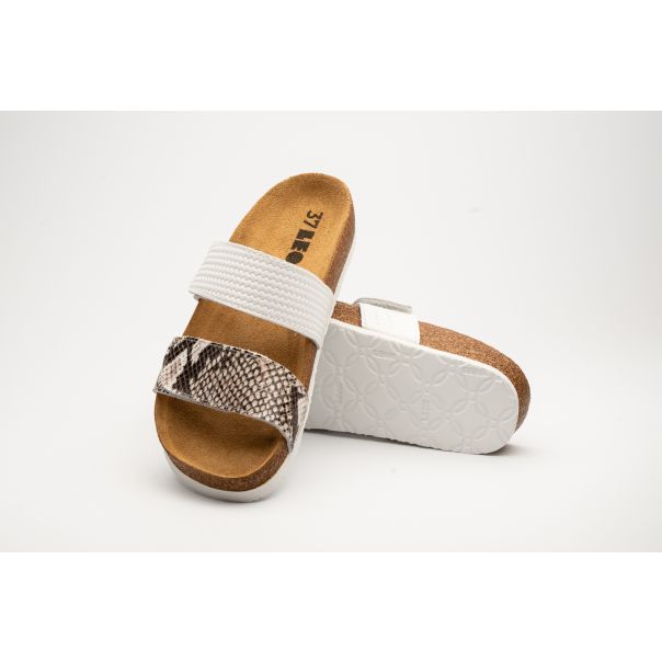 LEON Ženska papuča Atalanta- bela zmija - 4000-BZ