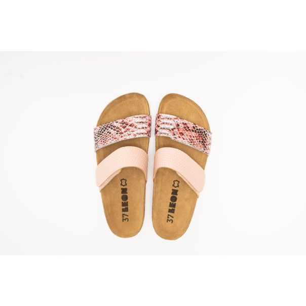 LEON Ženska papuča Atalanta-roze zmija - 4000-RZ