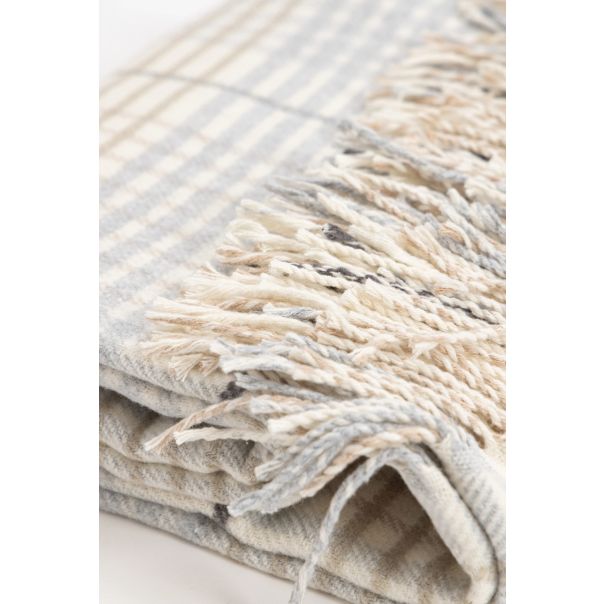 STEFAN Ćebe sa resama 150x200cm, siva - 4000149-1