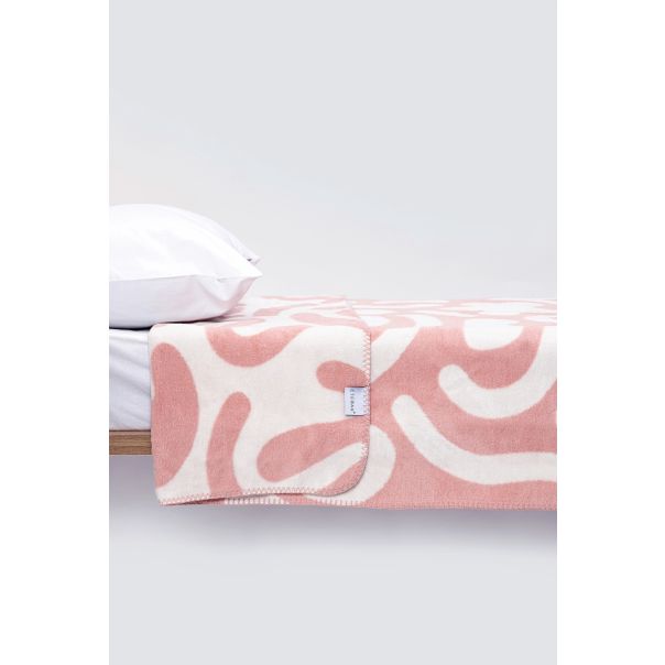 STEFAN Ćebe 150x200cm Zefir, roze/bela - 4000165-19