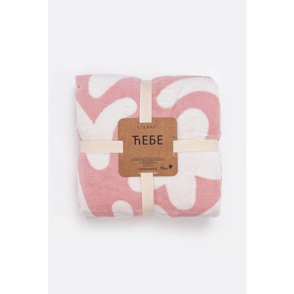STEFAN Ćebe 150x200cm Zefir, roze/bela - 4000165-19