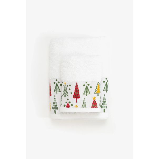 STEFAN Set peškira 30x50/50x90cm Jelka, bela - 4000209 – bela