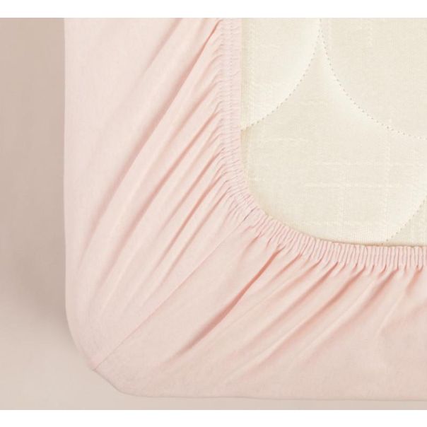 STEFAN Čaršav sa lastišem žersej 90x200x30cm, roze - EP2952217