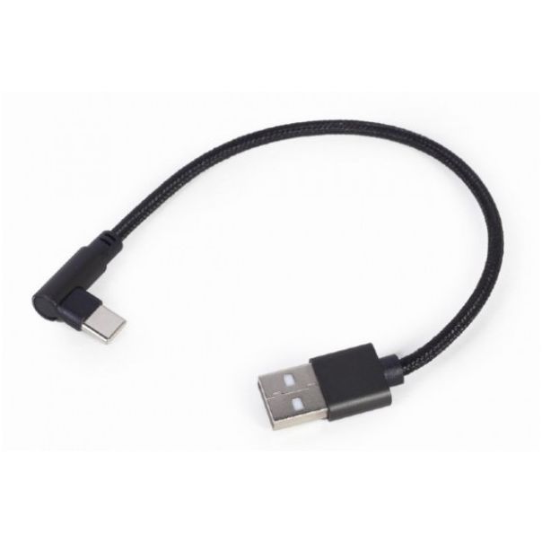 GEMBIRD USB Typee-C kabl, pod uglom, CC-USB2-AMCML-0.2M, za punjenje i prenos podataka, 0.2m, crna - 39810
