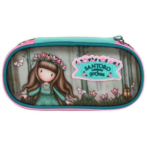 SANTORO GORJUSS Ovalna pernica 1 zip Woodland Wildflower 384GJ36 - 20929-1-1