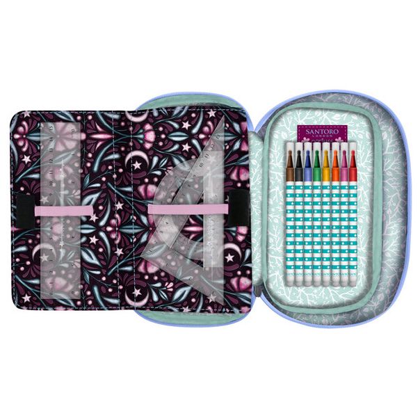 SANTORO GORJUSS Ovalna puna pernica 1 zip Fairy Dusk 1046GJ21 - 20942-1