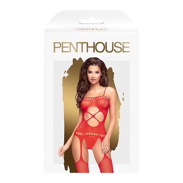 Crvene čarape za celo telo Hot Nightfall S-l XL - 4005027