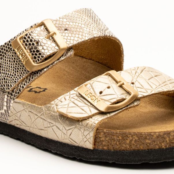 LEON Ženska papuča Anastasia-zlato zmija - 4011-ZZ