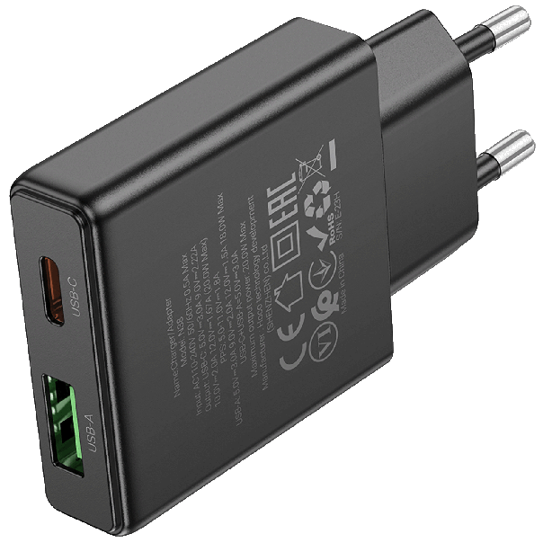 hoco. Punjač kućni N38 brzi, PD20W + QC3.0 Dual Port - N38 Delgado EU - 40203-1-1