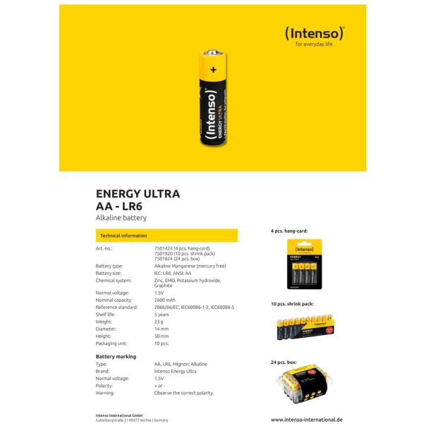 INTENSO Baterija alkalna, AA LR6/24, 1,5 V, blister 24 kom - AA LR6/24 - 12492