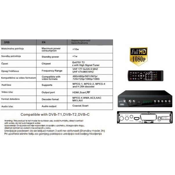 GEMBIRD Set top box GMB-TDT-033 - 40214-1