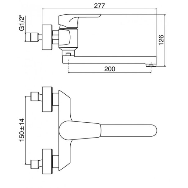 MINOTTI Baterija za sudoperu MINOTTI PRIMA zidna duga lula - 8605030600231