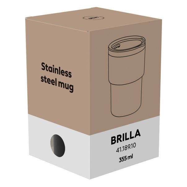 Termo šolja BRILLA 355 ml – vakuum izolacija do 12 h, staje u držač za čaše u autu, crna - EP3258298