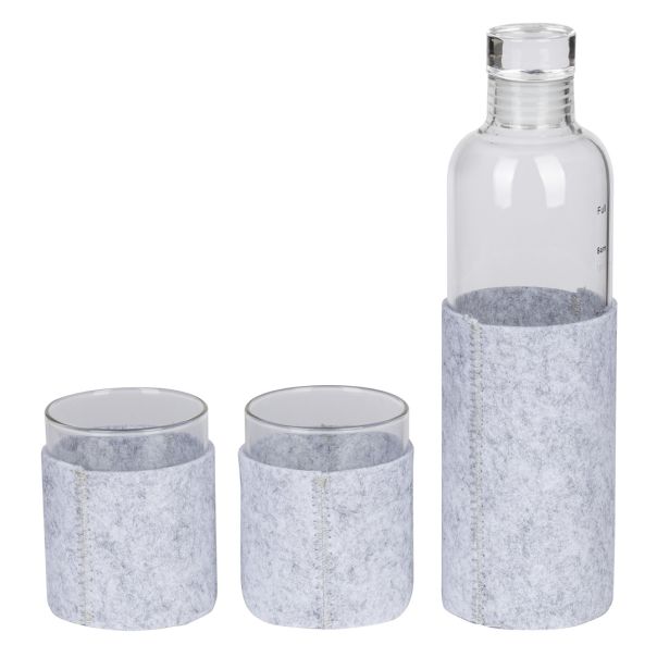 Set boca 500 ml i dve čaše 200 ml SAKURA – borosilikatno staklo, filc obloga - EP3258319